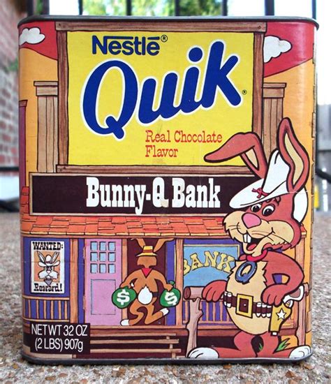 Old Nestle Chocolate Quik Bunny Q Bank Tin Vintage Classics Vintage