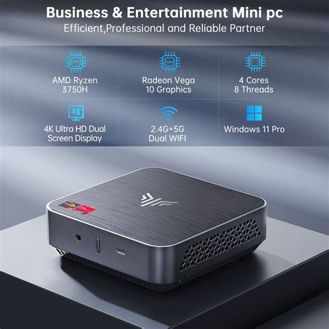 NiPoGi Windows 11 Pro Mini PC AM02 AMD Ryzen 7 3750H 16GB DDR4 512GB