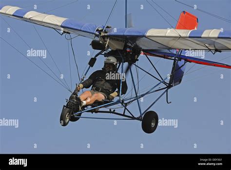 single seat ultralight aircraft coming   landing camarillo stock