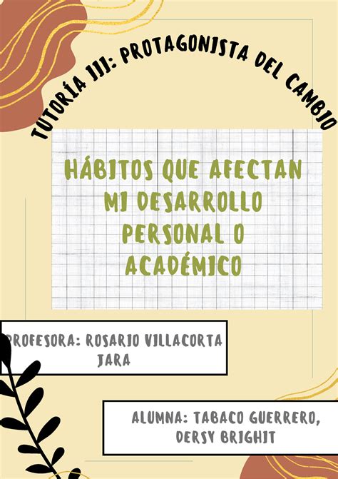 Tutor A Iii H Bitos Que Afectan Mi Desarrollo Personal O Acad Mico T