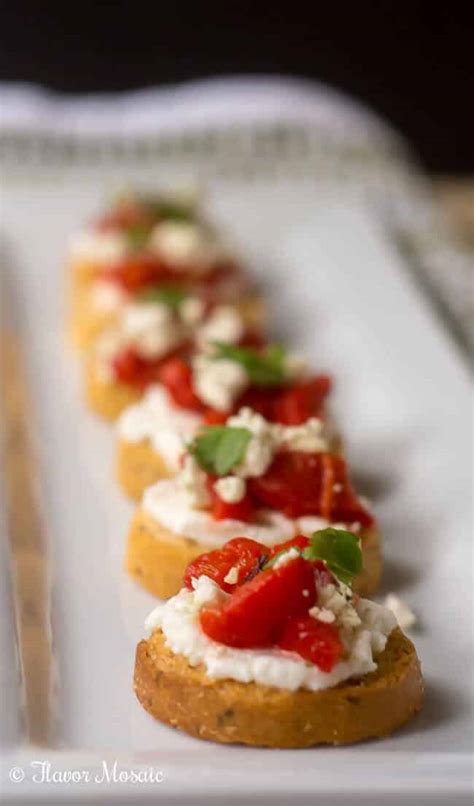 Roasted Red Pepper Ricotta Crostini Flavor Mosaic