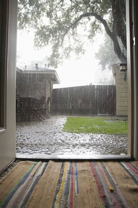 The heavy rain on the roof stock photo. Image of detail - 44096572