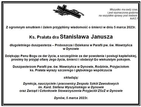 W P Ks Pra At Dr Stanis Aw Janusz Od Sierpnia R Do Sierpnia