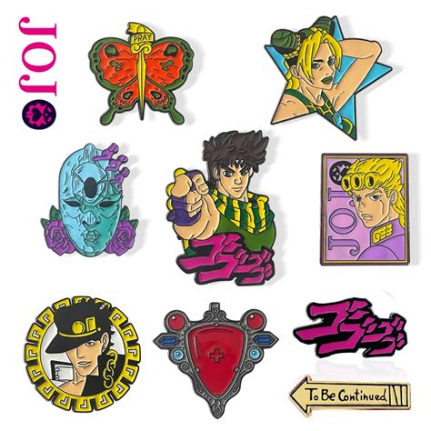 Jojo Bizarre Adventure Pins Brooch Kujo Jotaro Jolyne Figures Metal