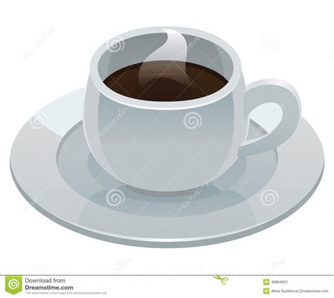 White Cup With Hot Coffee Stock Vector Illustration Of Drink 48964631