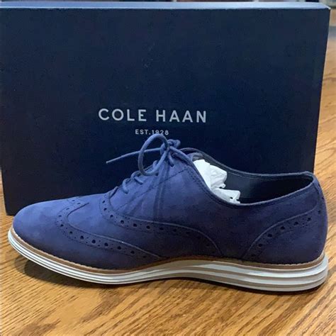 Cole Haan Shoes Cole Haan Original Grand Blue Suede Wingtip Oxford Poshmark