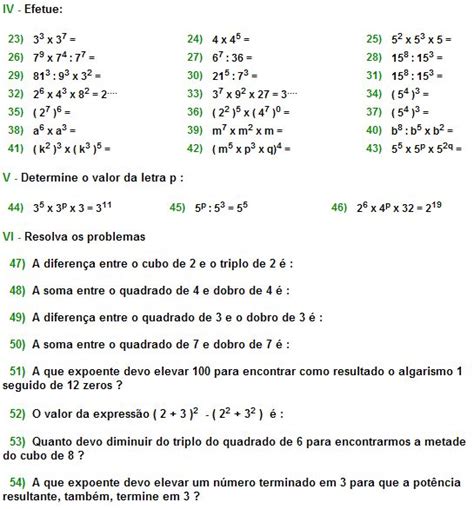 Resultado De Imagem Para Atividades De Potenciação E Radiciação