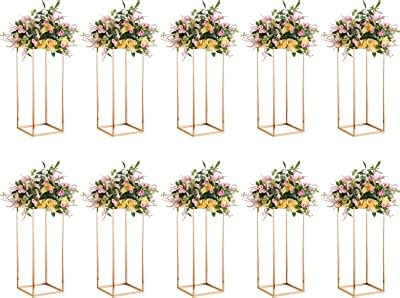 Amazon TFCFL 4 10 Pcs Gold Wedding Flower Stand Metal Vase Column