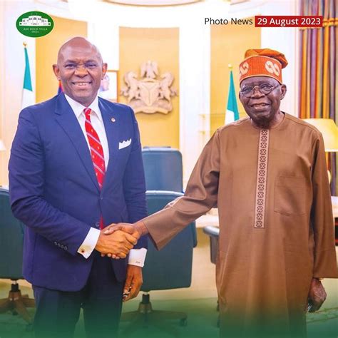 President Tinubu Receives Businessman Tony Elumelu At The State House