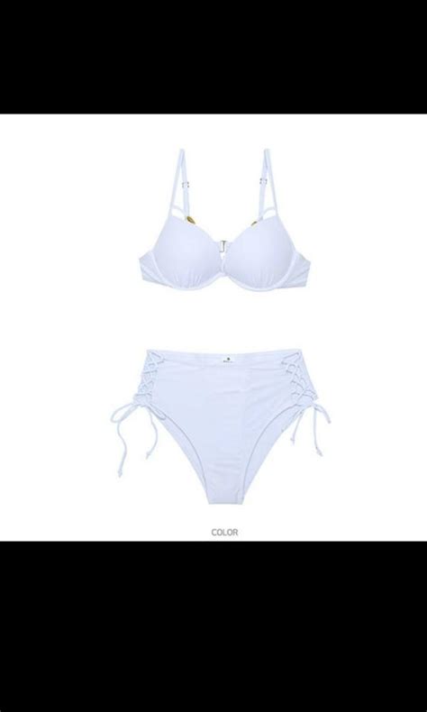 New Plain White Bikini Women S Fashion Swimwear Bikinis Swimsuits On Carousell