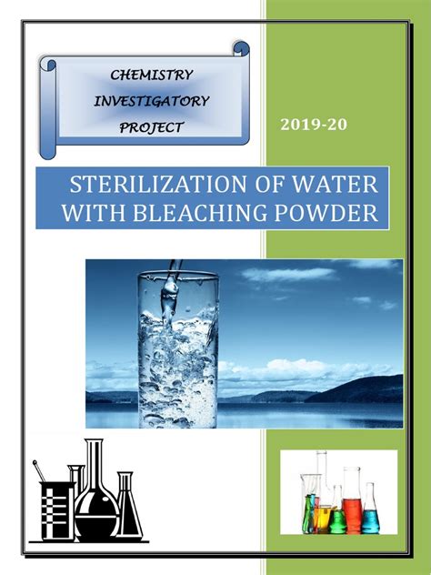 Sterilization Of Water With Bleaching Powder Chemistry Investigatory Project Pdf Water