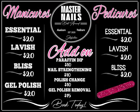 Nail Salon Sign Beauty Salon Sign Custom Nail Price Business Etsy