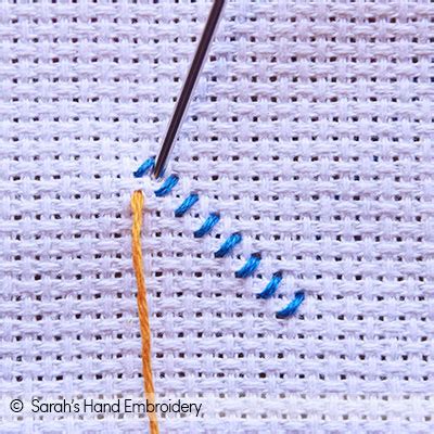 How to do the Tent Stitch - Sarah's Hand Embroidery Tutorials