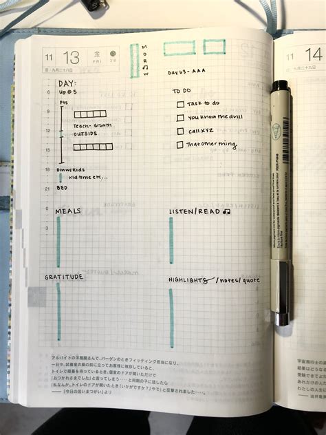 Day Hobonichi Daily Planner Layouts The Shu Box