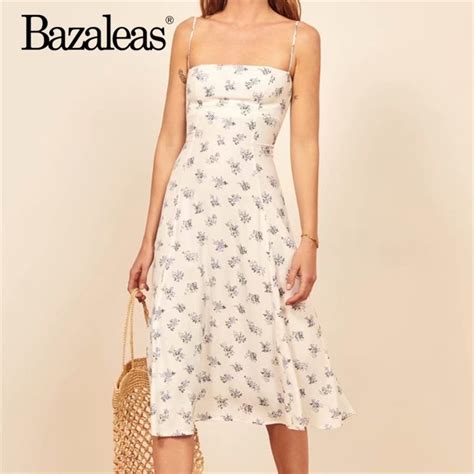 Bazaleas Vestido Midi Retro Con Estampado Floral Para Mujer Prenda