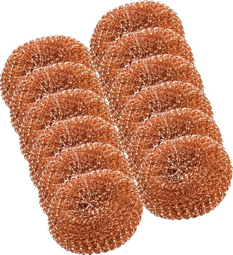 Homeshopa Copper Scouring Pad 12 Pack Copper Coated Spiral Scrubber