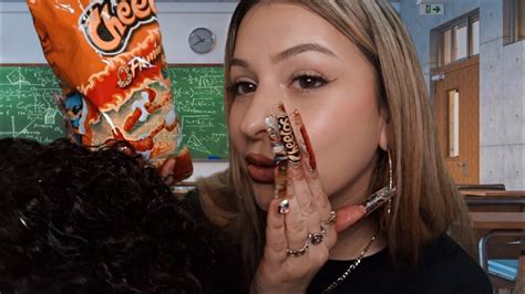 Asmr Hot Cheeto Girl Sits In Back Of You In Class🌶️ She Plays With Your Hair And Does Your Makeup