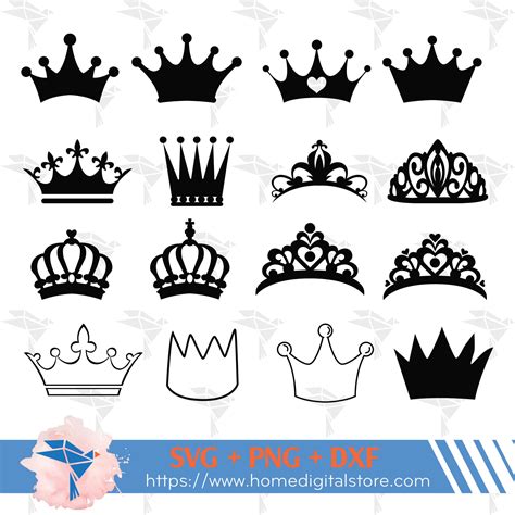 Princess Crown Silhouette Svg Png Dxf