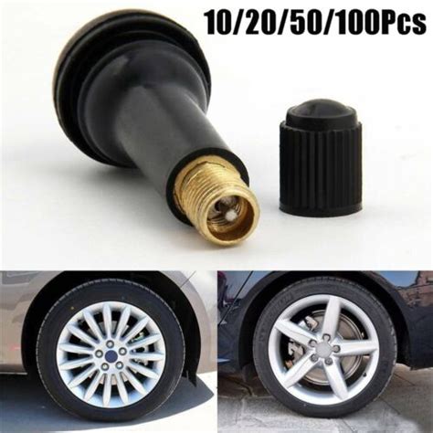 100PCS Universal TR414 SnapIn Black Rubber Valve Stems Reliable and ...