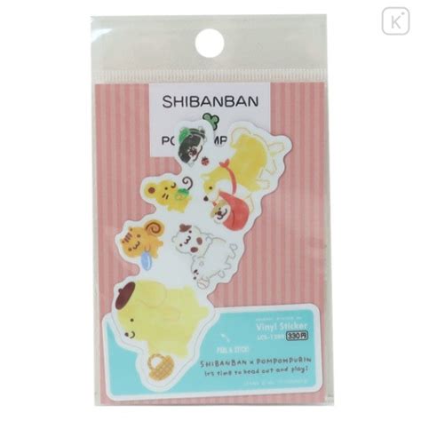 Japan Sanrio Vinyl Sticker Pompompurin Shibanban Travel Kawaii