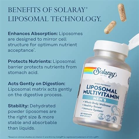 Solaray Liposomal Multivitamin For Men Enhanced Absorption Immune