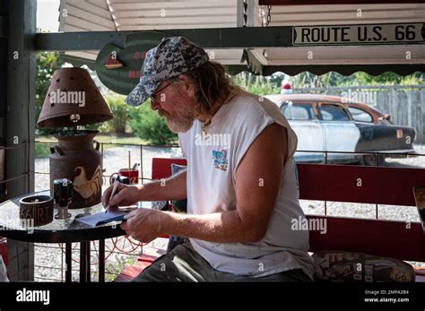 A Close Up Shot Of The Owner Of The Gary S Gay Parita Sinclair Gas Station On Route Stock