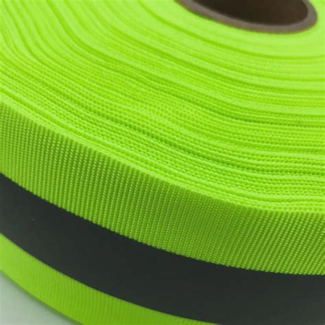 Fita de Gorgurão Faixa Refletiva Verde Fluorescente 50mm 50