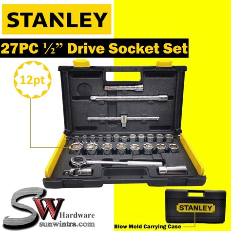 Stanley 27pcs 1 2 Drive Socket Set 12 Point 86 477 12 Shopee Malaysia