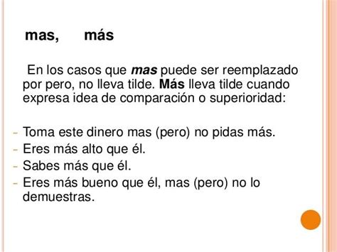 Más con tilde y más sin tilde oraciones Educación Activa