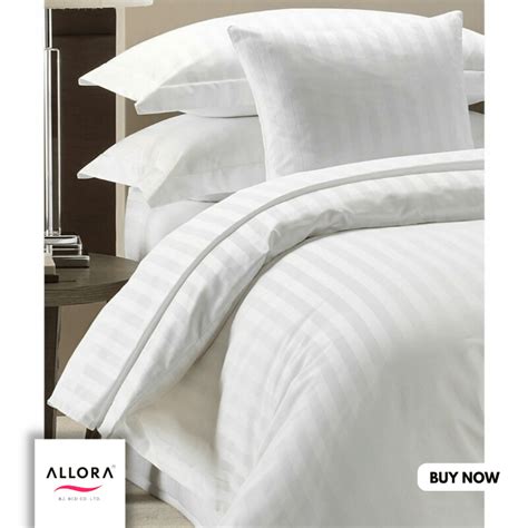 Solid White Stripe Comforter - Solid Colour | ALLORA Bangladesh