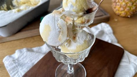 No Churn Swirled Pi A Colada Sorbet Recipe