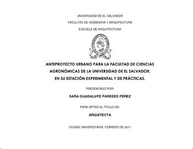 Anteproyecto urbano para la Facultad de Ciencias Agronómicas de la