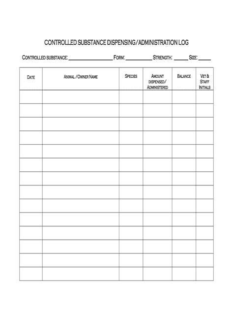 Controlled Substance Dispensing Log Fill Online Printable Fillable Blank Pdffiller