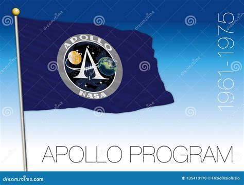 apollo space exploration program flag vector illustration usa