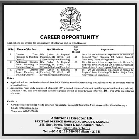 DHA Karachi Jobs 2023 Defence Housing Authority