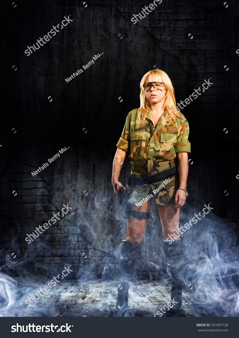 Beautiful Sexy Blonde Girl Gun Stock Photo 161007128 Shutterstock