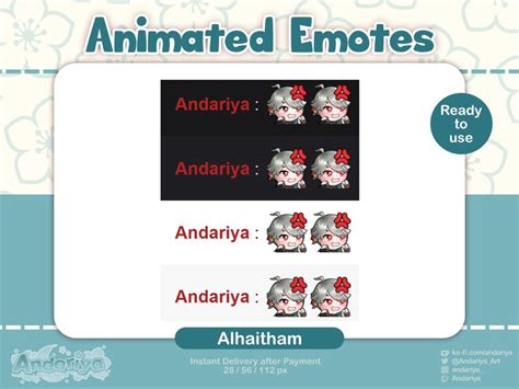 Animated Alhaitham Genshin Impact Emote X Twitch Etsy