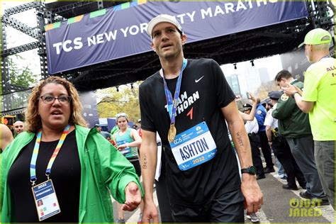 Ashton Kutcher Races To Finish Line During New York City Marathon