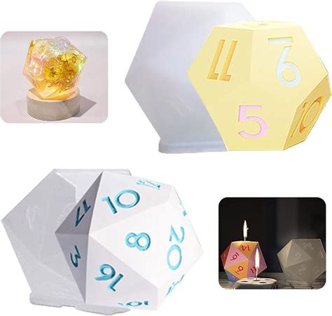 Amazon Styles Large Silicone Standard Polyhedral Dice Molds D