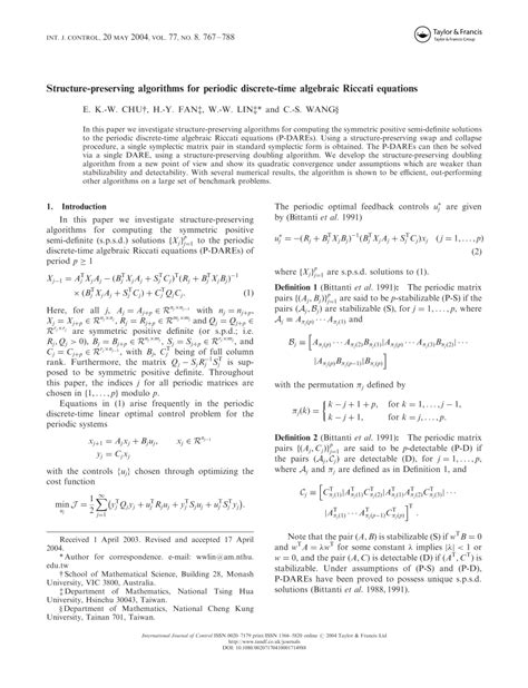 PDF Structure Preserving Algorithms For Periodic Discrete Time