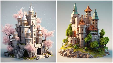 ArtStation - 240 Stylized Medieval Castle (Different Seasons) Concept ...