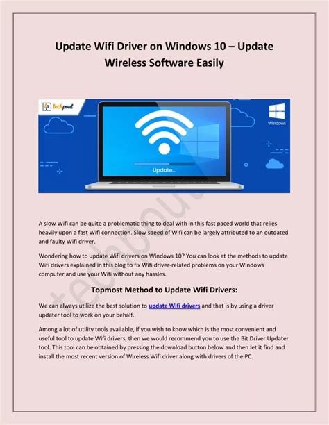 PPT Update Wifi Driver On Windows 10 PowerPoint Presentation Free