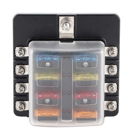 8 Way Screw Nut Terminal Fuse Box Blade Fuse Block Holders With Led Indicator For Car Boat