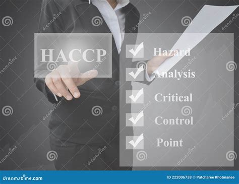 Femme D Affaires Pr Sentant La Signification Du Concept Haccp Analyse