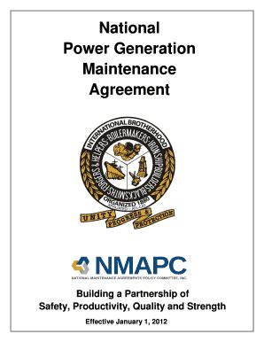 Fillable Online Nmapc National Power Generation Maintenance Agreement