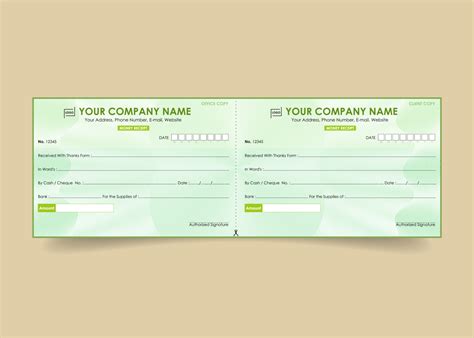 Money Receipt Template Invoice Cheque Design With Security Line