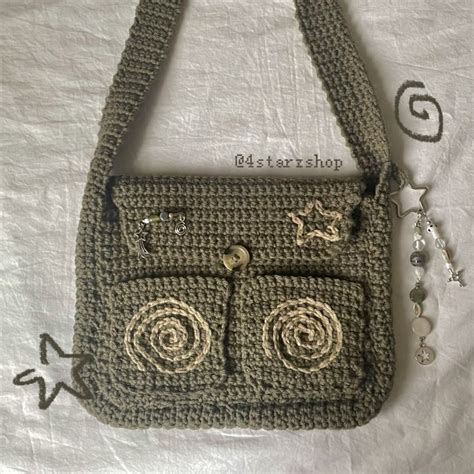 Depop Insta Starzshop Crochet Star Spiral Messenger Bag