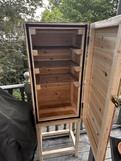 Cold smoker I built recently. Works like a charm and yes, the mustache ...