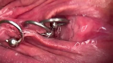 Really Close Up Macro My Pierced Clit And Pussy Until Get Very Wet And PEE Go To Inside My Pussy
