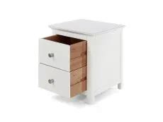 Core Nairn White With Bonded Glass 2 Drawer Bedside Table